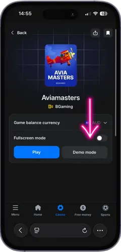 Avia Masters demo Select Demo Mode