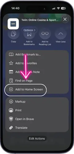 Avia Masters android Add the App