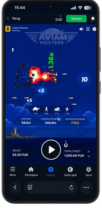 Aviamasters demo gameplay met oefensaldo