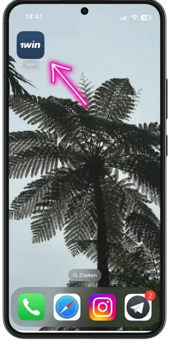 Pictogram van het spel op het startscherm van de smartphone