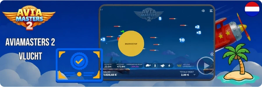 Aviamasters 2 vliegtuig ontwijkt raketten en multipliers op een tablet
