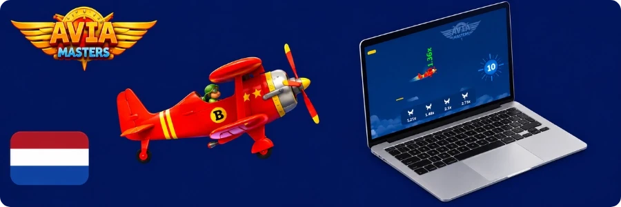 Aviamasters demo op het scherm van een laptop