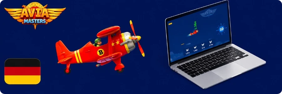 Aviamasters Demo auf dem Laptop-Bildschirm