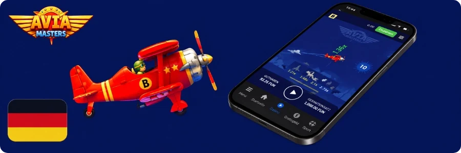 Aviamasters Demo auf dem Smartphone-Bildschirm