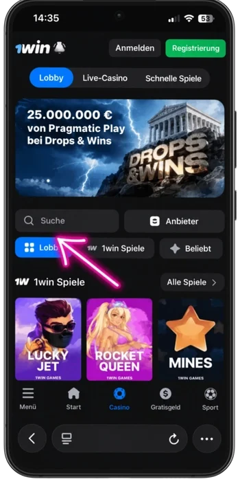 Aviamasters Demo-Suche auf der Casino-Website